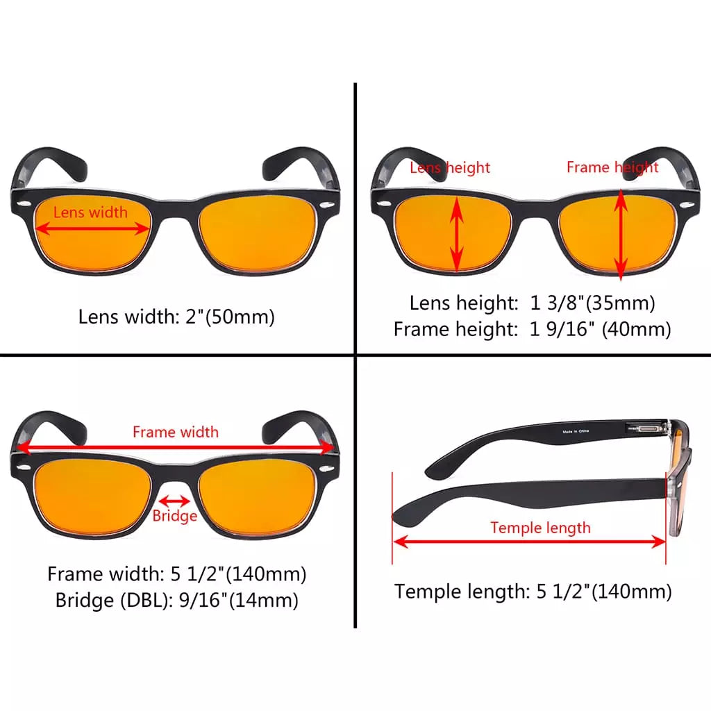 Cat Eye Orange Tinted Blue Light Blocking Reading Glasses for Women