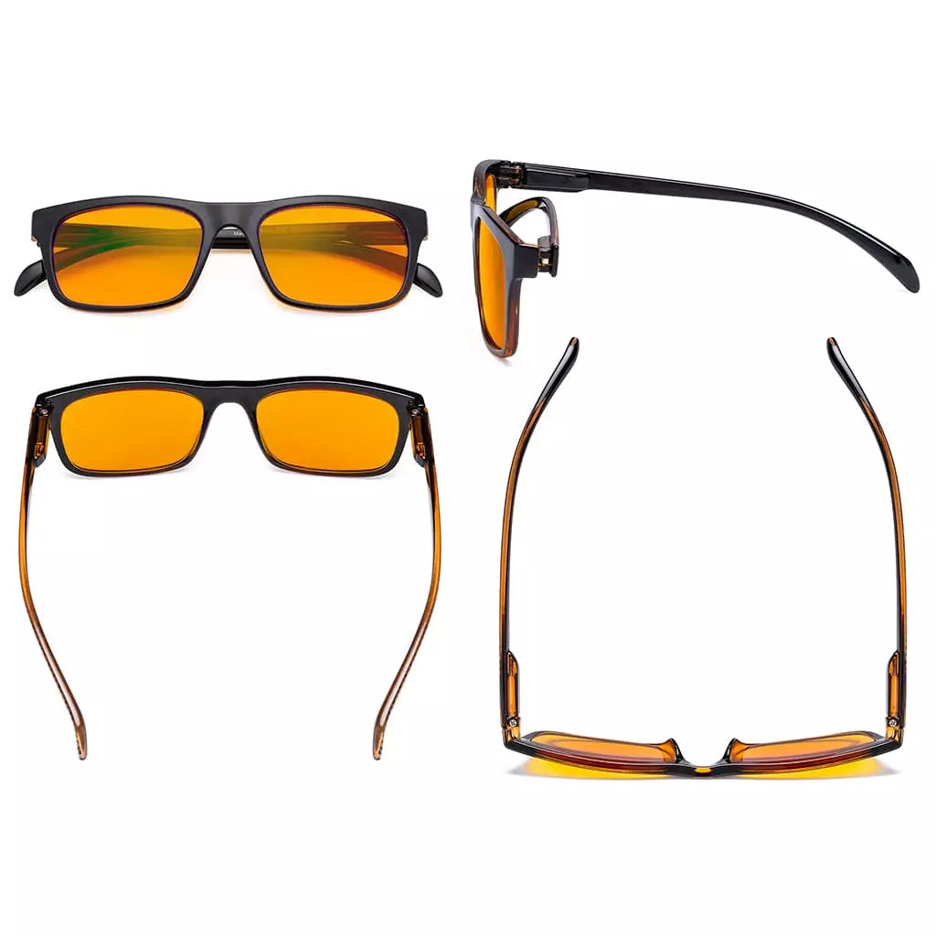 Orange Tinted Blue Light Blocking Reading Glasses for men