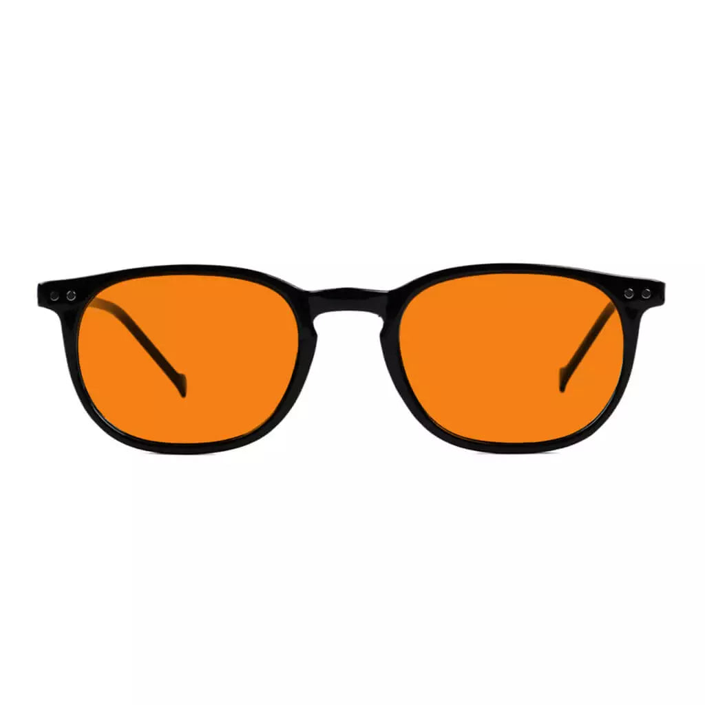 Retro Orange Tinted Blue Light Blocking Reading Glasses Women Men