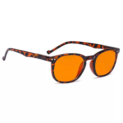 Retro Orange Tinted Blue Light Blocking Reading Glasses Women Men