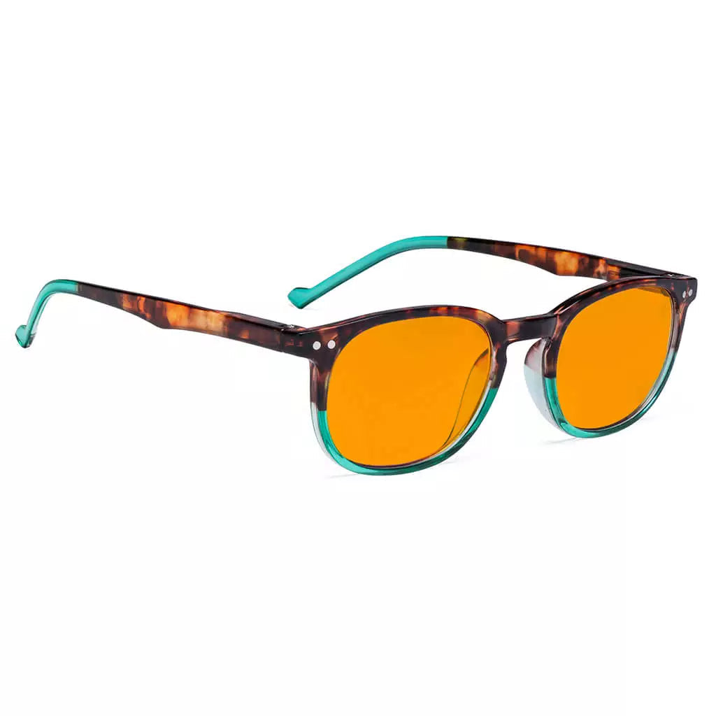 Retro Orange Tinted Blue Light Blocking Reading Glasses Women Men