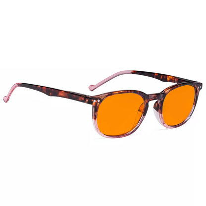 Retro Orange Tinted Blue Light Blocking Reading Glasses Women Men