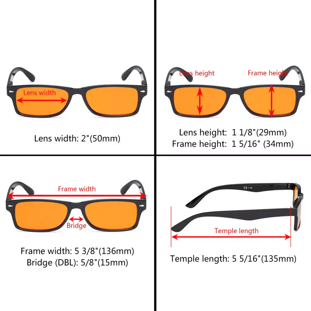 Orange Tinted Blue Light Blocking Reading Glasses Women