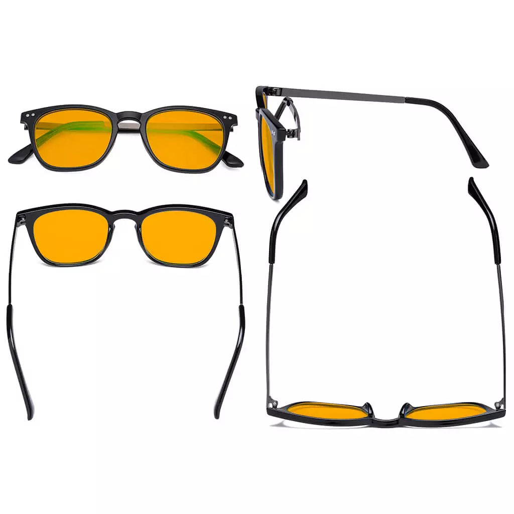 Orange Tinted Blue Light Blocking Reading Glasses for Women Men