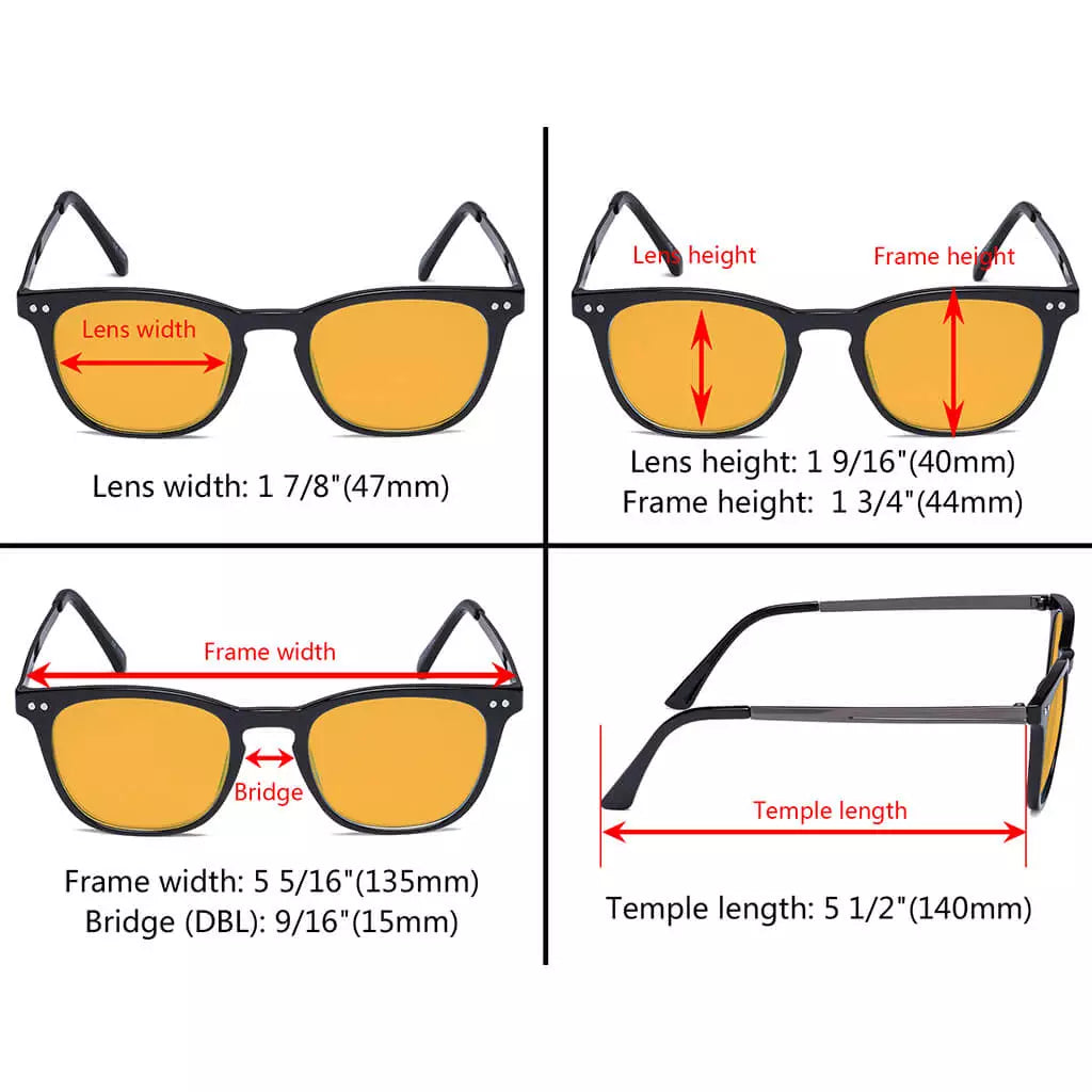 Orange Tinted Blue Light Blocking Reading Glasses for Women Men