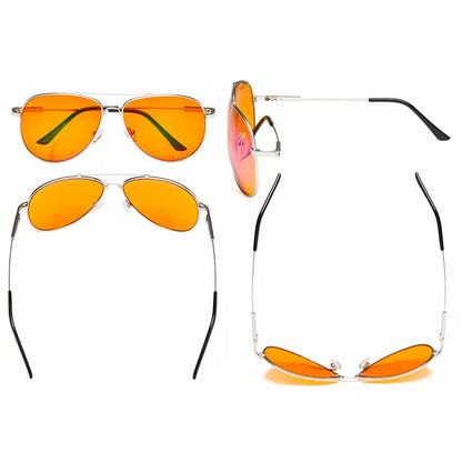 Memory Frame Orange Tinted Blue Light Blocking Bifocal Glasses for Men