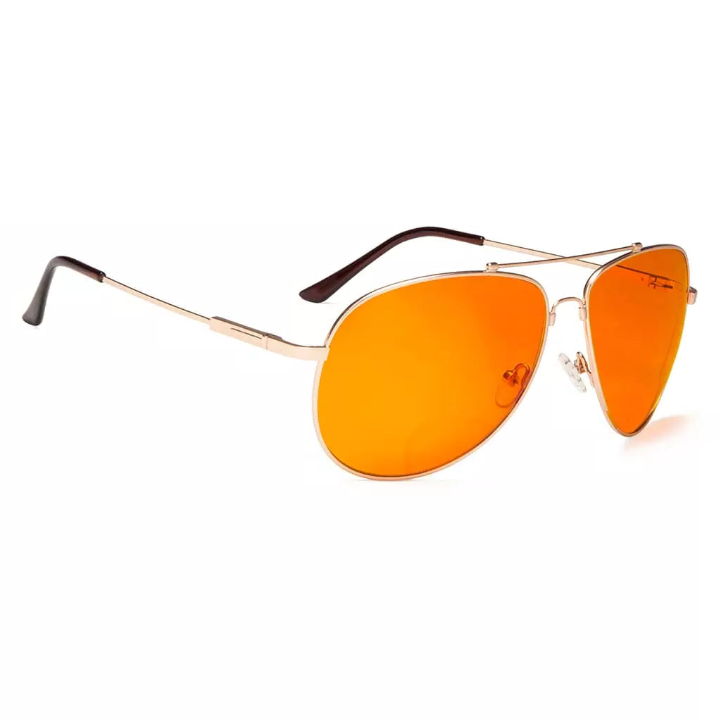 Memory Frame Orange Tinted Blue Light Blocking Bifocal Glasses for Men
