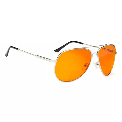 Memory Frame Orange Tinted Blue Light Blocking Bifocal Glasses for Men