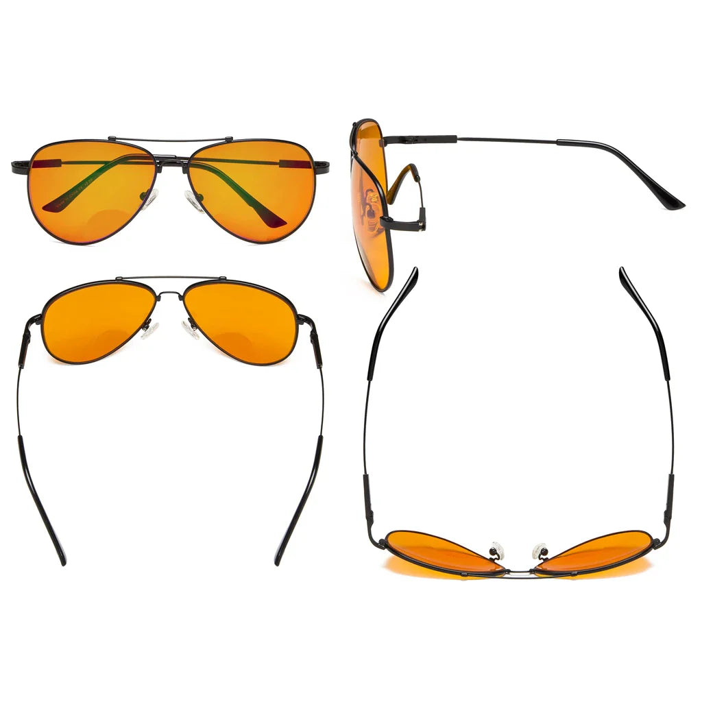 Titanium Orange Tinted Bifocal Reading Glasses for Men