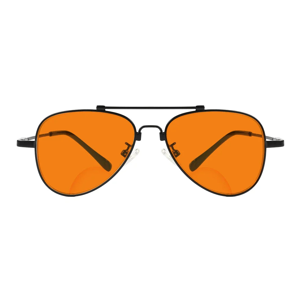 Titanium Orange Tinted Bifocal Reading Glasses for Men