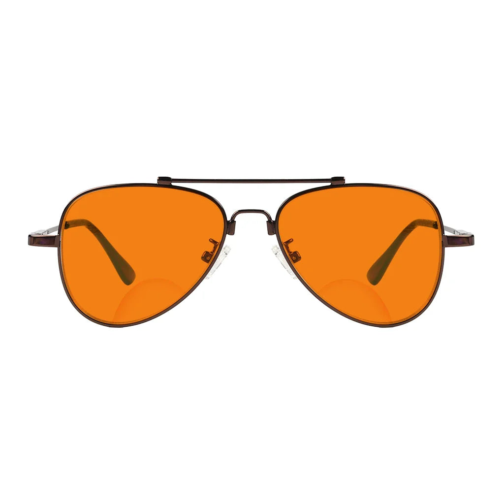 Titanium Orange Tinted Bifocal Reading Glasses for Men