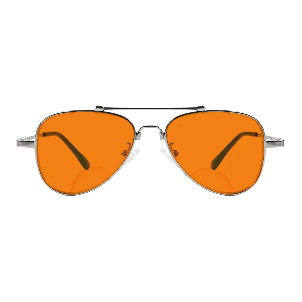 Titanium Orange Tinted Bifocal Reading Glasses for Men