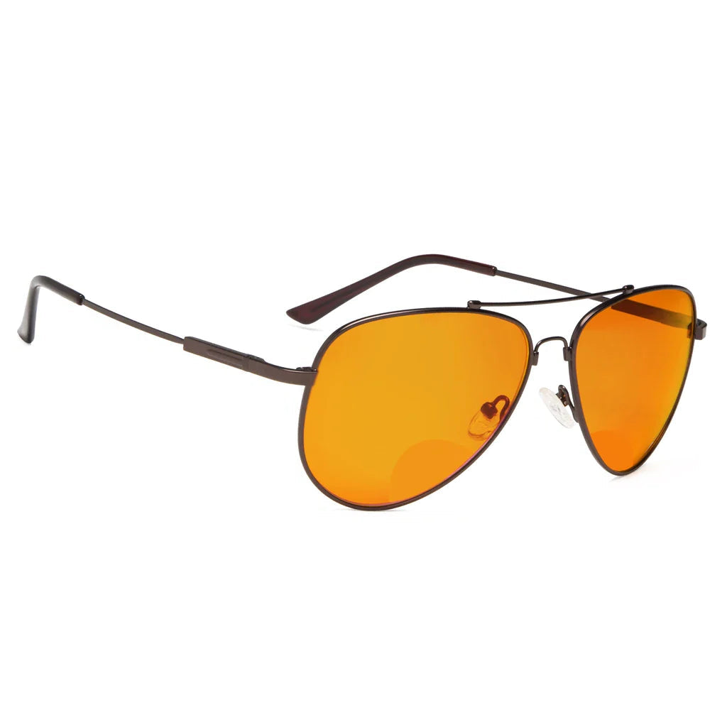 Titanium Orange Tinted Bifocal Reading Glasses for Men