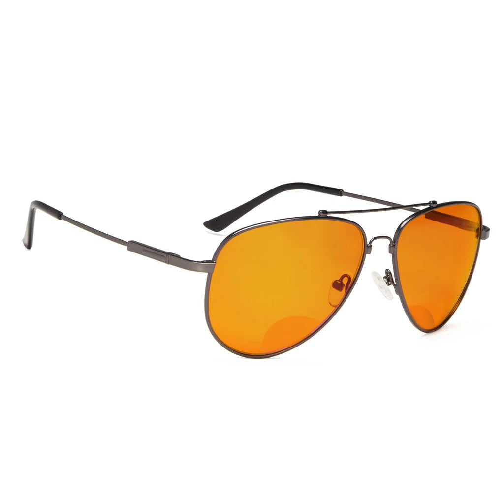 Titanium Orange Tinted Bifocal Reading Glasses for Men