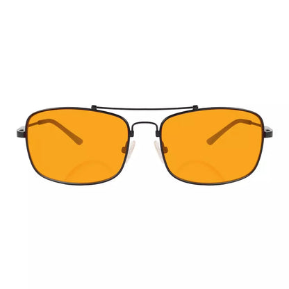 Memory Frame Orange Tinted Blue Light Blocking Bifocal Glasses Men