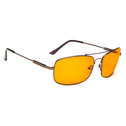 Memory Frame Orange Tinted Blue Light Blocking Bifocal Glasses Men