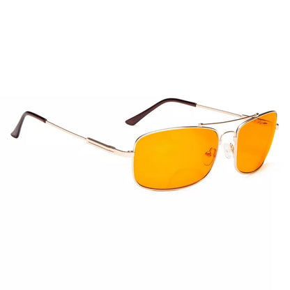 Memory Frame Orange Tinted Blue Light Blocking Bifocal Glasses Men
