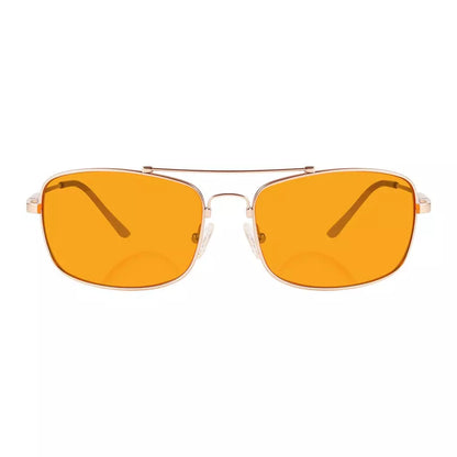 Memory Frame Orange Tinted Blue Light Blocking Bifocal Glasses Men