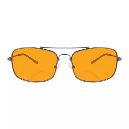 Memory Frame Orange Tinted Blue Light Blocking Bifocal Glasses Men