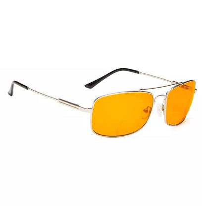 Memory Frame Orange Tinted Blue Light Blocking Bifocal Glasses Men