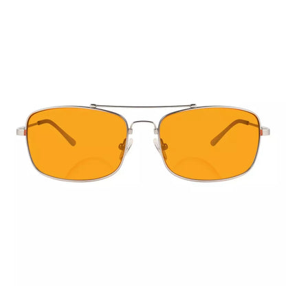 Memory Frame Orange Tinted Blue Light Blocking Bifocal Glasses Men