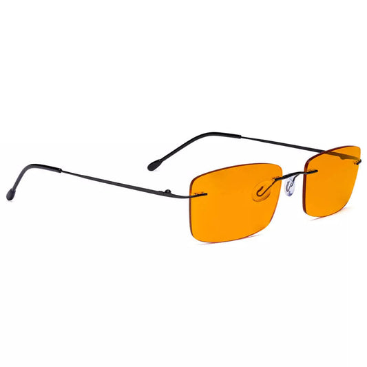 Rimless Orange Tinted Blue Light Blocking Reading Glasses Women Men