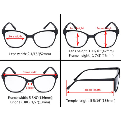 Cat-eye Oversized Reading Glasses for Women