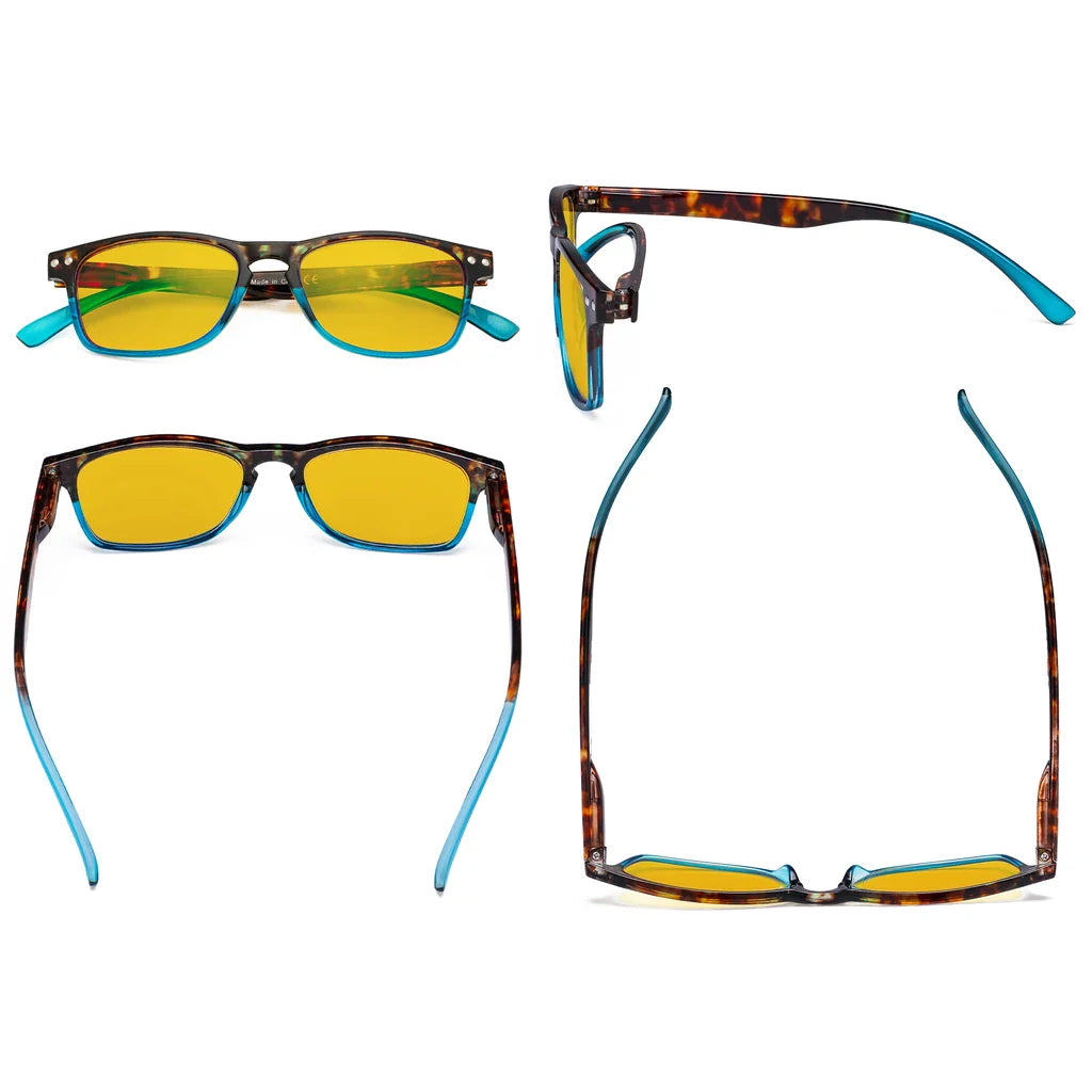 Amber Tinted Blue Light Blocking Reading Glasses Women
