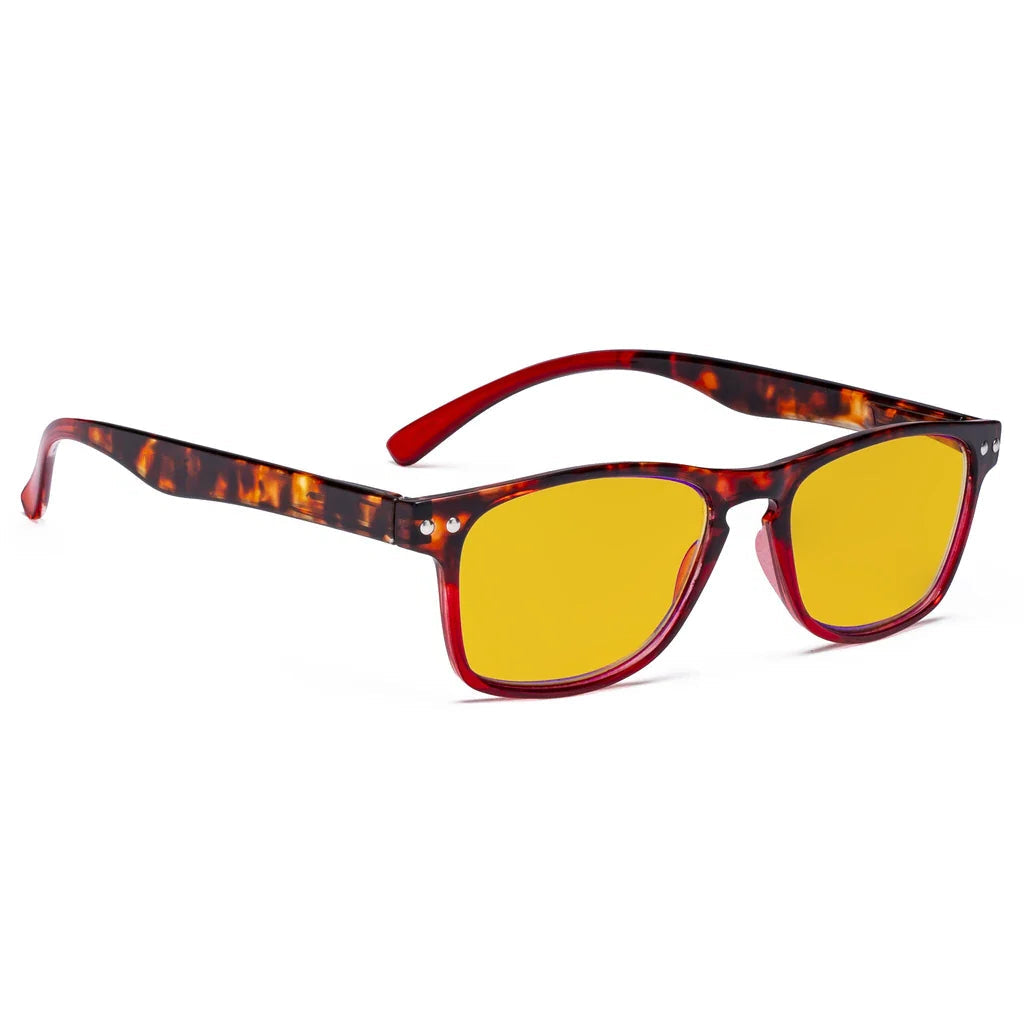 Amber Tinted Blue Light Blocking Reading Glasses Women