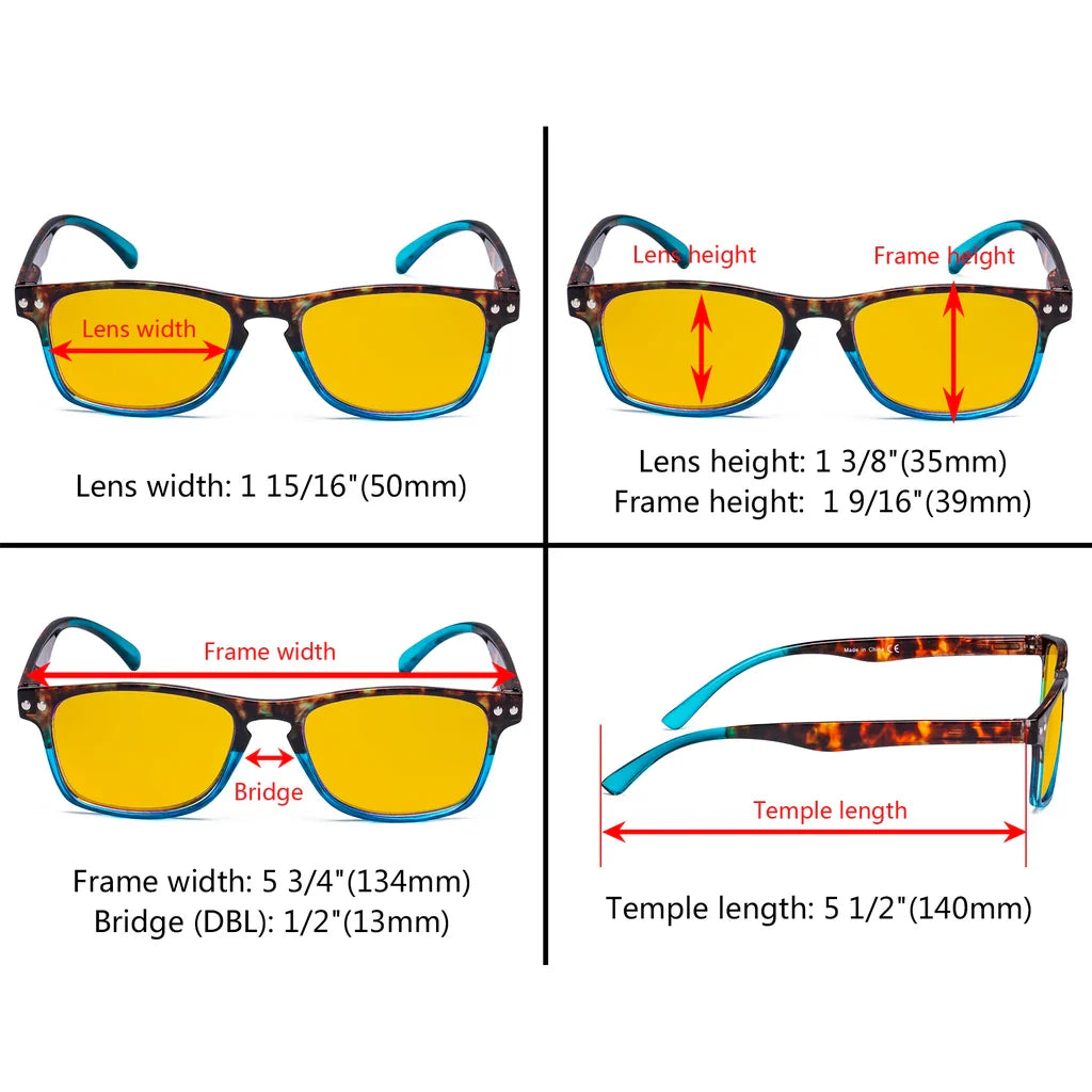 Amber Tinted Blue Light Blocking Reading Glasses Women