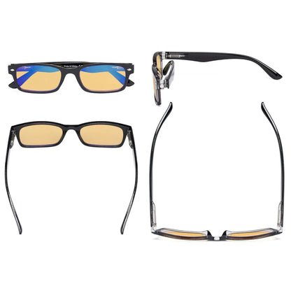 Amber Tinted Blue Light Blocking Glasses Women Men