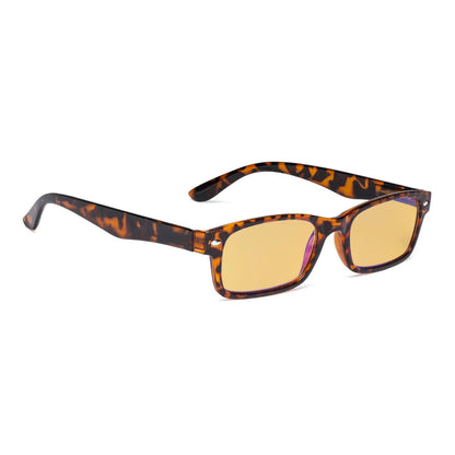 Amber Tinted Blue Light Blocking Reading Glasses Women Men