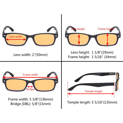 Amber Tinted Blue Light Blocking Reading Glasses Women Men
