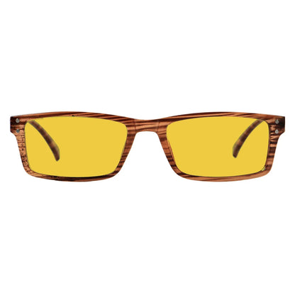 Amber Tinted Patterned Blue Light Blocking Reading Glasses Men