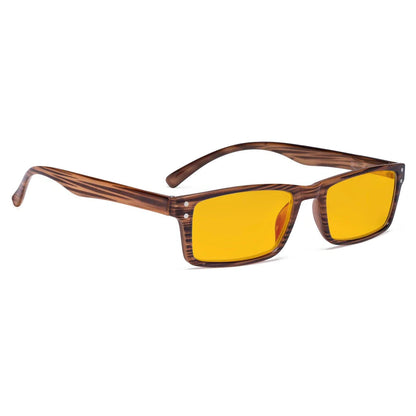 Amber Tinted Patterned Blue Light Blocking Reading Glasses Men