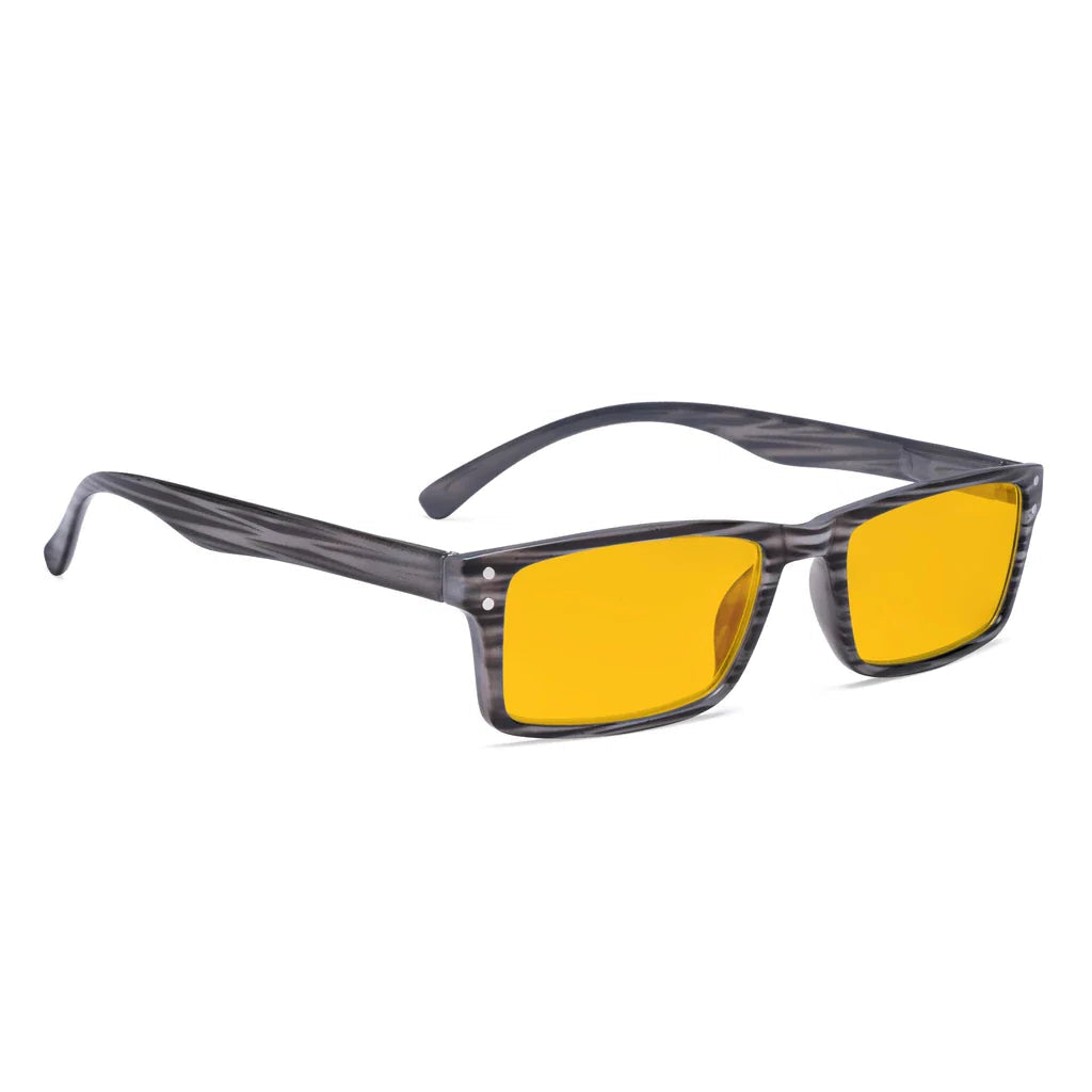 Amber Tinted Patterned Blue Light Blocking Reading Glasses Men