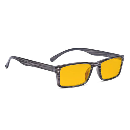 Amber Tinted Patterned Blue Light Blocking Reading Glasses Men