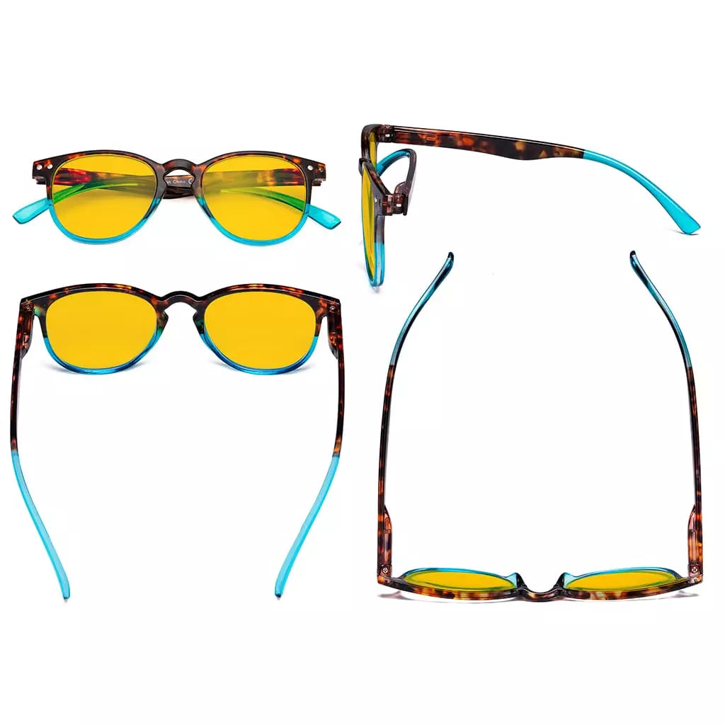 Amber Tinted Blue Light Blocking Reading Glasses