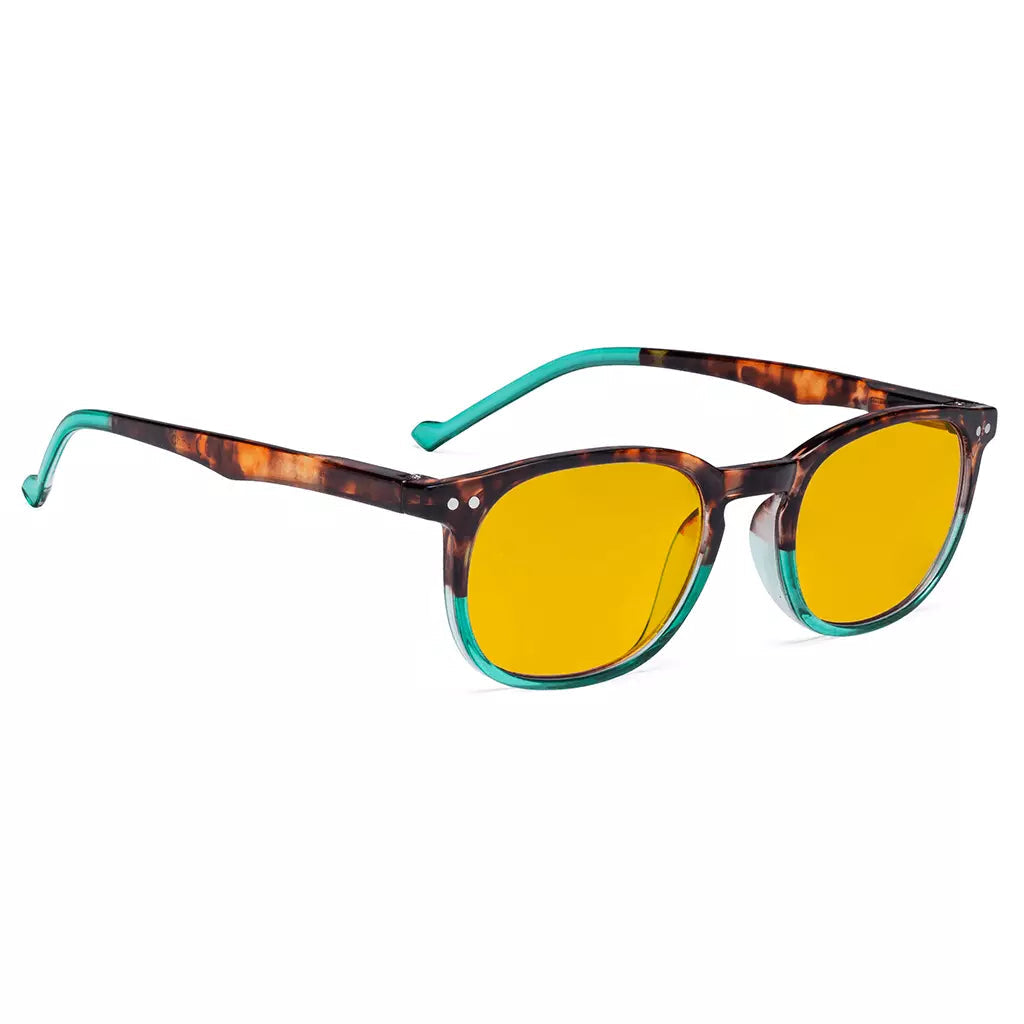 Amber Tinted Blue Light Blocking Reading Glasses For Men Women