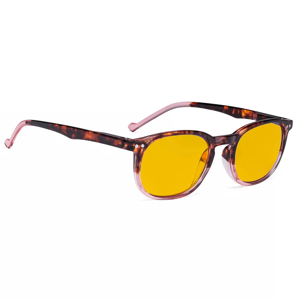 Amber Tinted Blue Light Blocking Reading Glasses For Men Women
