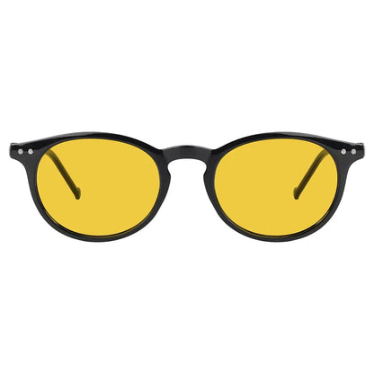 Amber Tinted Round Blue Light Blocking Reading Glasses Women