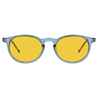 Amber Tinted Round Blue Light Blocking Reading Glasses Women