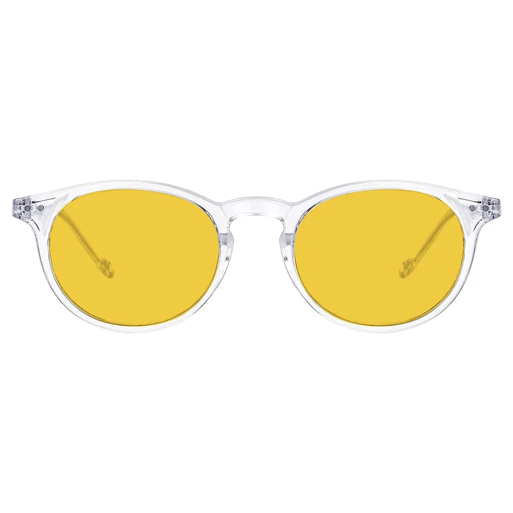 Amber Tinted Round Blue Light Blocking Reading Glasses Women