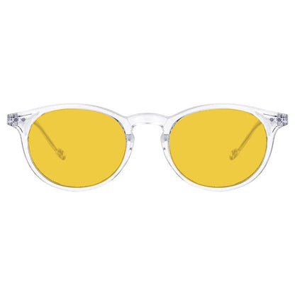Amber Tinted Round Blue Light Blocking Glasses Women