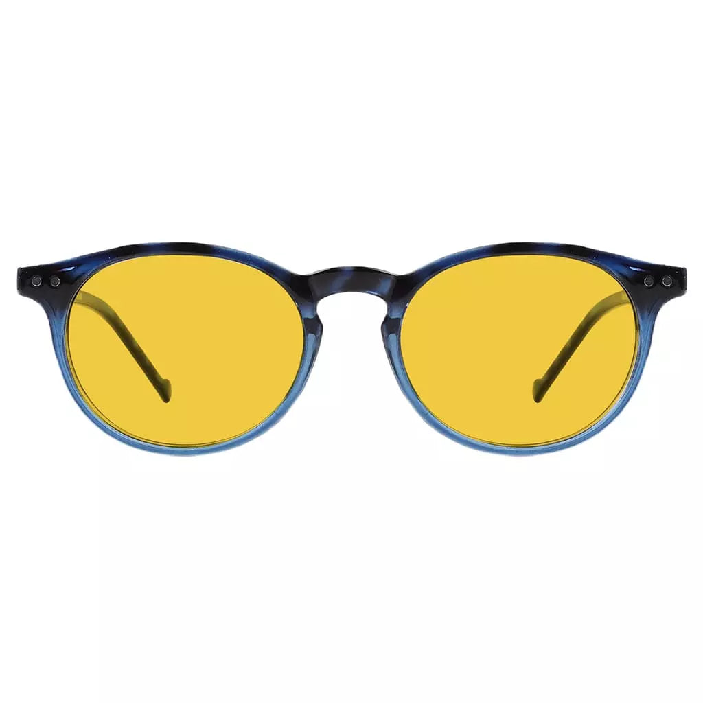 Oval Round Amber Tinted Blue Light Blocking Reading Glasses Women Men