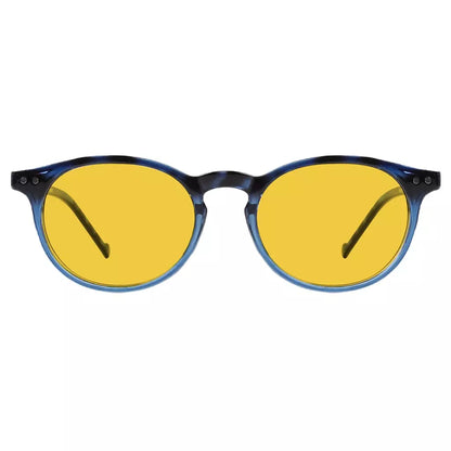 Oval Round Amber Tinted Blue Light Blocking Reading Glasses Women Men