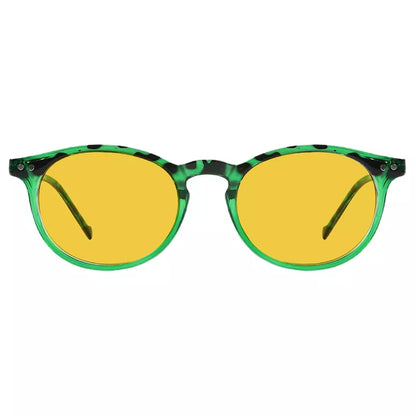 Oval Round Amber Tinted Blue Light Blocking Reading Glasses Women Men