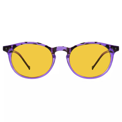 Oval Round Amber Tinted Blue Light Blocking Reading Glasses Women Men