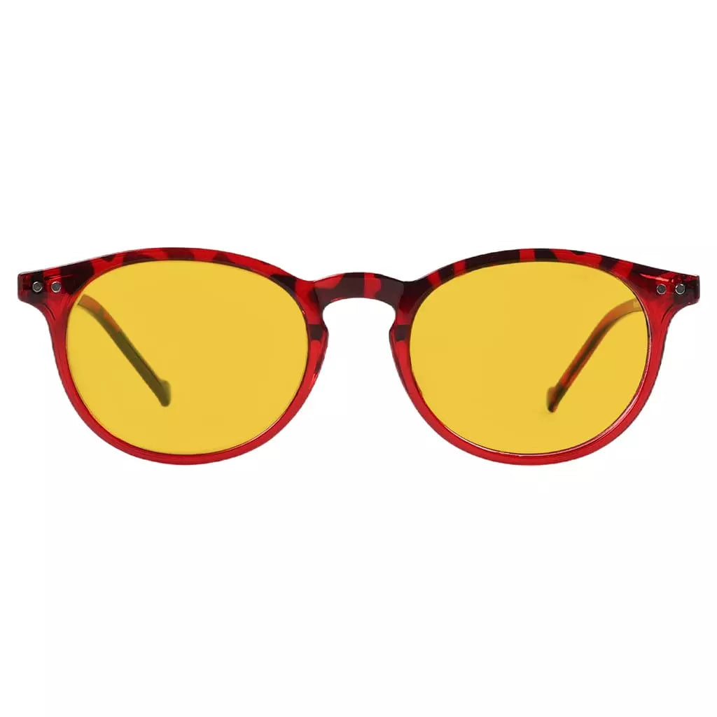 Oval Round Amber Tinted Blue Light Blocking Reading Glasses Women Men