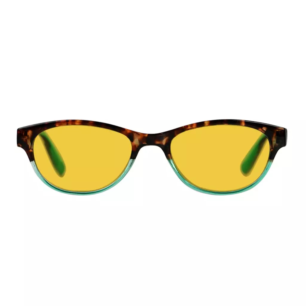 Amber Tinted Patterned Design Blue Light Blocking Reading Glasses Women